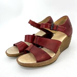Dr Martens Women’s two strap open toe red wedge leather sandal‎ (5)